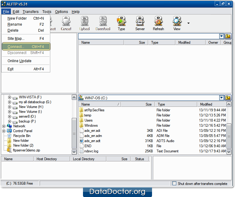 Open ALFTP software Open ALFTP software