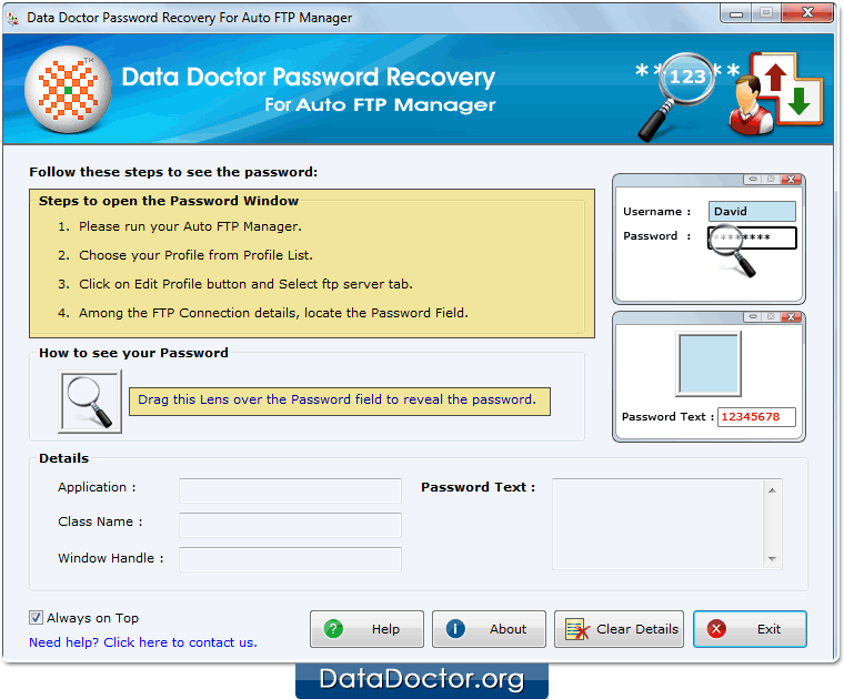 Open Password Recovery For Auto FTP Manager Open Password Recovery For Auto FTP Manager
