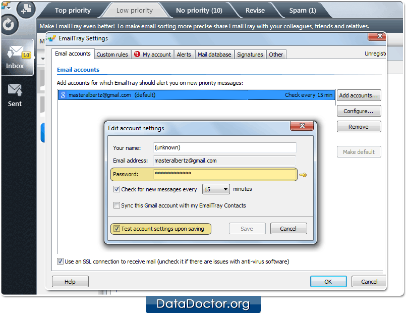 Locate the password field Locate the password field