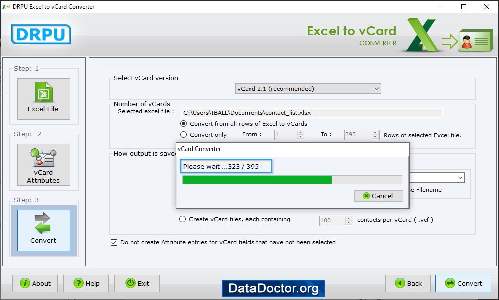 Conversion progress bar Conversion progress bar