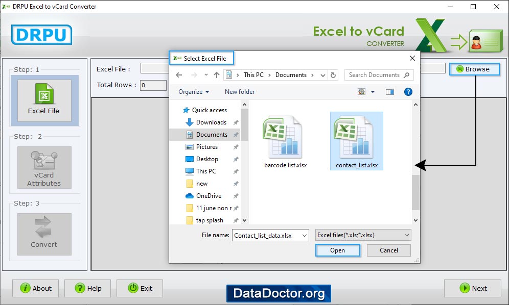 Select excel file Select excel file