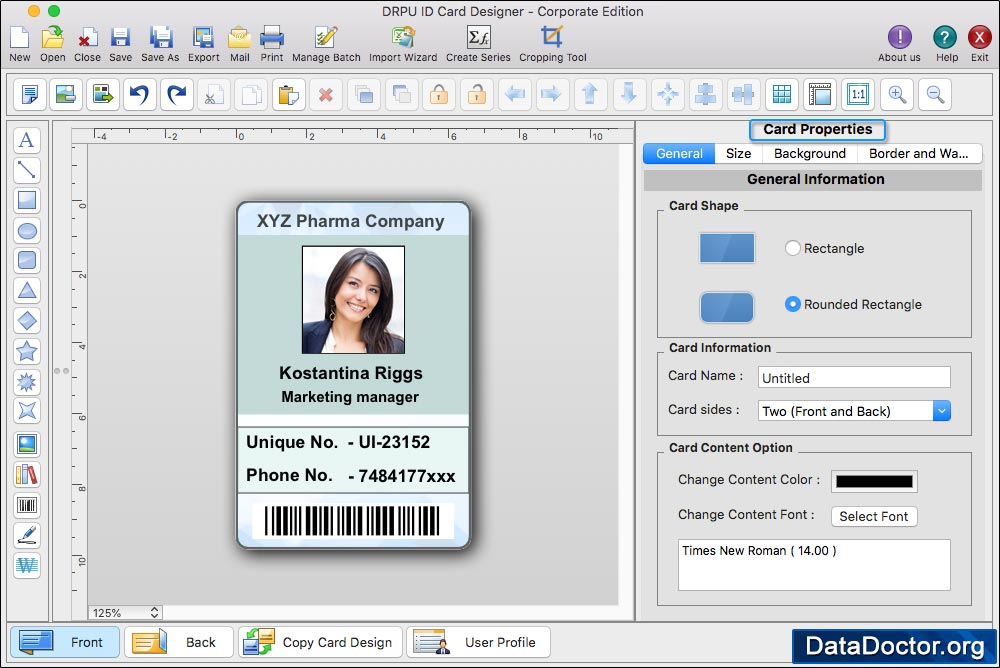 Add Details on ID Card ID Card Designer Corporate Edition for Mac