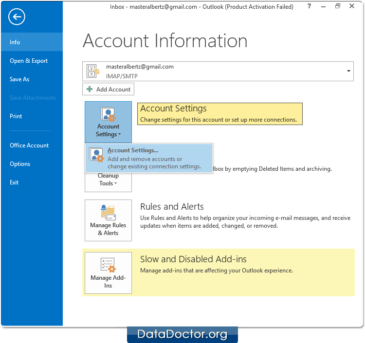 Open your MS Outlook Open your MS Outlook